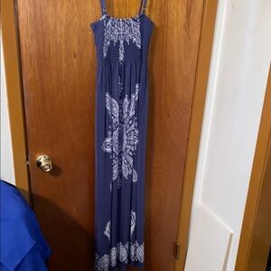 Blue and White Maxi Dress